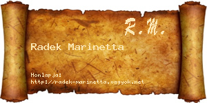 Radek Marinetta névjegykártya